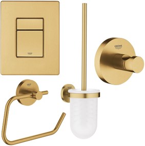 Set buton de spălare Grohe Skate 38732GN0, perie de toaletă Grohe Essentials 40374GN1, 40689GN1, 40364GN1