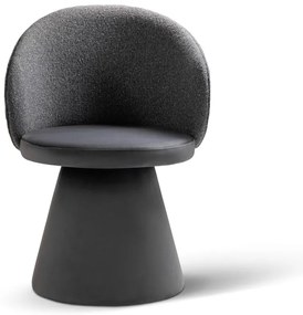 Fotoliu gri închis cu tapițerie din catifea Inez – Micadoni