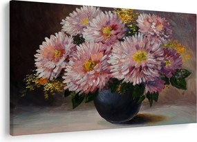 Tablou - Pictură în ulei, flori în vază (90x60 cm)