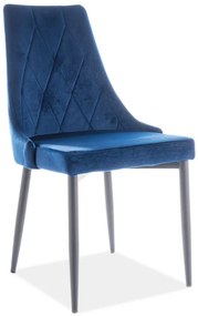 Set 4 scaune Trix B velvet bleumarin Blu86/negru BF25