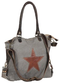 vidaXL Geantă Star Gri închis 63 x 41 cm Pânză