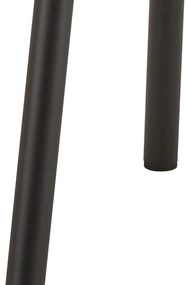 MAZZONI EXPORT FIORA Gri Închis (material Apia 458)/cadru negru – SCAUN MODERN TAPITAT DIN CHENILLE PENTRU LIVING/BUCĂTĂRIE