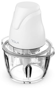 Tocator electric de alimente Tesla FC302W, 400W, Cupa de sticla, 1 L, 4 lame, Alb