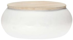 323535 vidaXL Măsuță de cafea, alb, 68x68x30 cm, lemn masiv de mango