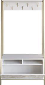 Mobilier hol DEVIN, alb, PAL melaminat/metal, 94x35x180 cm