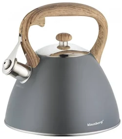 Ceainic cu fluier Klausberg KB 7297, 3 litri, Inductie, Otel inoxidabil, Gri