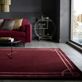 Covor burgundy țesut manual din lână 200x290 cm Gatsby – Flair Rugs