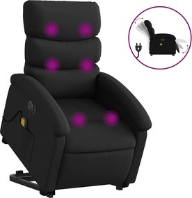 vidaXL Fotoliu electric masaj rabatabil cu ridicare, negru