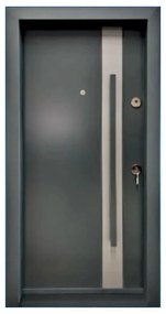 Usa metalica de exterior cu izolatie si vizor Novo Doors NDA1, Din compozit, 2 yale, Kit complet, Pentru case, Gri antracit cu gri deschis (Sens