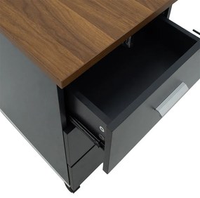 Comoda pe roti Oscar 3 sertare nuc - carbon 40x48x63cm
