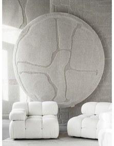 Covor gri deschis rotund din lână ø 120 cm Morphic Organica – Agnella
