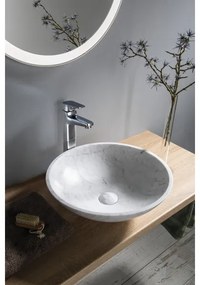 Sapho - Lavoar pe blat BLOK Ø 42 cm piatră/Carrara/alb mat