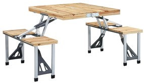 vidaXL Masă de camping pliabilă cu 4 scaune, oțel și aluminiu