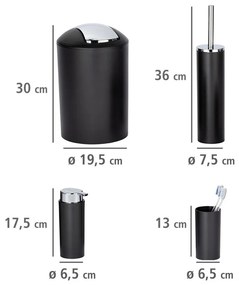 Set de accesorii de baie negru din plastic Calvo – Wenko