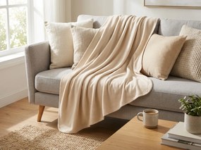 Patura din fleece MELVIRA DUO, piersic deschisă Dimensiune: 150 x 200 cm