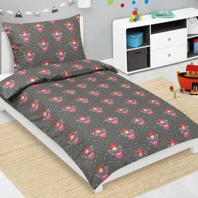 Bellatex Lenjerie de pat din bumbac pentru copiiJunior Fairy gri, 140 x 200 cm, 70 x 90 cm