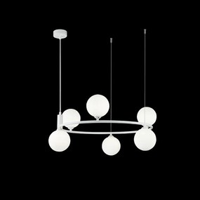 Lustra design modern cu 6 surse de lumina Ring alba MYMOD013PL-06W