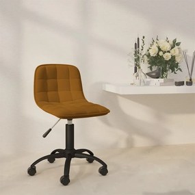 334020 vidaXL Scaun de bucătărie pivotant, maro, catifea
