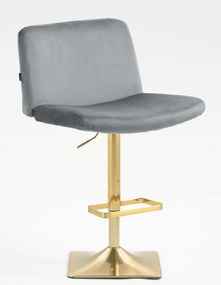 HR150KW Scaun Grafit din Catifea cu Bază Aurie