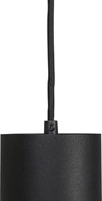 Lampă suspendată de design neagră, cu adaptor de șină inclus, trifazată - Tubo trifazat