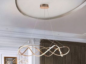 Lustra LED dimabila cu telecomanda design XL ultra-modern Molly auriu roze 110cm
