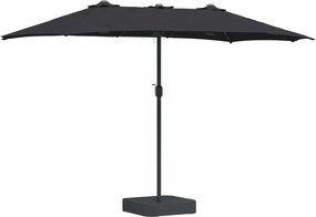 vidaXL Parasol de Grădină Negru 385 x 209 x 244 cm Poliester