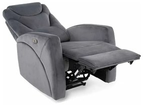 Scaun reclinabil Kronos Velvet, gri