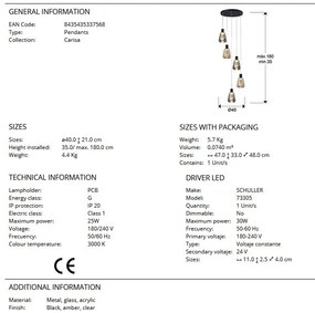 Lustra LED suspendata design modern Carisa 5L