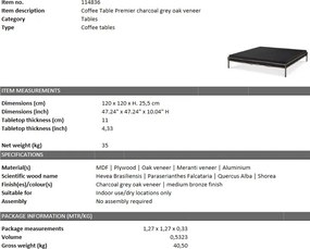 Masuta de cafea design LUX Premier 120x120cm 114836 HZ