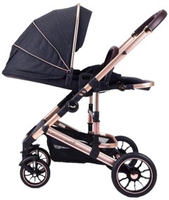 Carucior 2 in 1 reversibil, compact și pliabil, cu geanta inclusa, 0-36 luni - CPC-64-negru