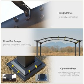 Outsunny, pergola de gradina cu panza glisanta, 295x245 cm | Aosom Ro