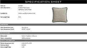 Perna design lux Paia gri S 50x50cm