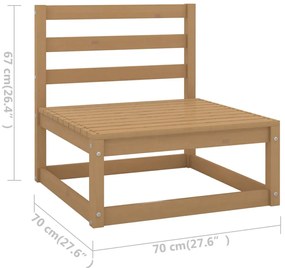 Canapea de gradina cu 4 locuri, cu perne, lemn masiv pin 1, maro miere, Da