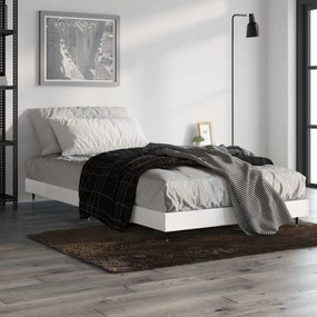 832199 vidaXL Cadru de pat, alb extralucios, 90x190 cm, lemn prelucrat