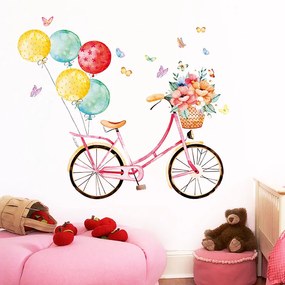 Autocolant de perete "Bicicleta cu baloane" 86x100 cm
