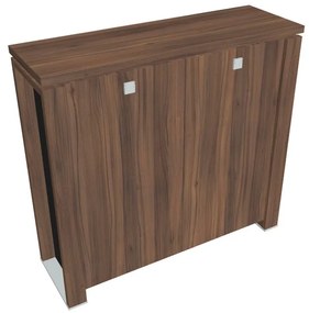 Dulap mediu Verno+ S 140 x 46 x 130 cm, nuc / negru