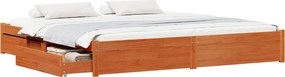 vidaXL Cadru de pat Maroniu cerat 180 x 200 cm Lemn de pin masiv
