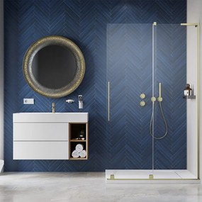 Paravan de dus tip Walk-in Radaway Furo SL auriu periat-transparent 120 cm sticla securizata 8 mm dreapta