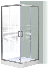 Cabină de duș pătrată Spirit Matrix 90x90 cm cu cădiță de duș acrilică armată