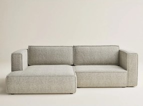 Colțar bej extensibil/cu spațiu de depozitare cu tapițerie din chenille (cu colț pe partea stângă/cu șezlong) Velto – Maison de Rêve