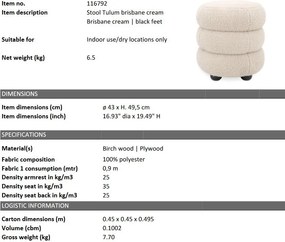 Taburete elegant design LUX Tulum, Brisbane cream