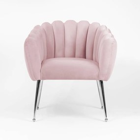Scaun Lili roz/silver – H81 cm