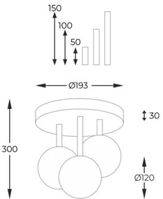 Lustră aplicată Zuma Line 5644 ALI 3xG9/40W/230V