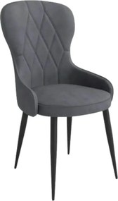 Scaun gri inchis K366, stofa catifelata/metal, 52x58x92 cm