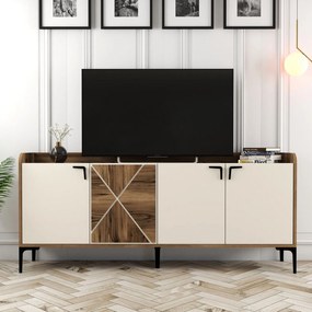 Consolă Venedik - Walnut, Cream