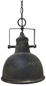 Lampă suspendată din metal, finisaj negru antichizat, H26 x D24 cm, Factory