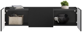 Dulap TV Malmi 150 cm suspendată - negru mat / auriu