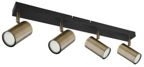 Spot ROBBY 4xGU10/35W/230V neagră/alamă Globo 57911-4M