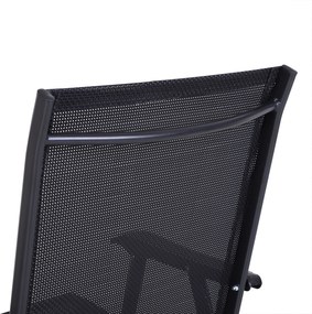 Outsunny Set 2 Scaune de Grădină Pliabile cu Brațe, Scaune pentru Prânz de Exterior din Metal și Texteline, pentru Terasă, Balcon, Curte, Interior și Exterior, 58x64x94cm, Negru | Aosom Romania