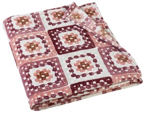 Pătură roz din micropluș/cocolino 130x170 cm Crochet Print – Catherine Lansfield